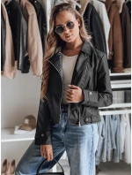 Dámska kožená bunda DARKGLORY black FashionStreet TY4963