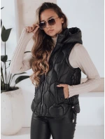 Dámska prešívaná vesta s kapucňou MISSVEST black FashionStreet TY5018 Dámska prešívaná vesta s kapucňou MISSVEST black FashionStreet TY5018