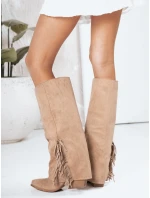 Dámske semišové boho khaki čižmy FashionStreet ZY1305