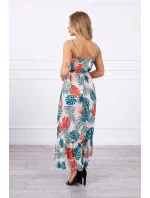 Šaty s motívom listov ecru