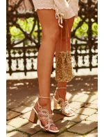 Zdobione Sandały Damskie Na Słupku D&A CR952 Różowe