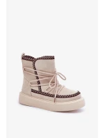 Dámske vyšívané snehule na platforme svetlo béžové Naleris Dámske vyšívané snehule na platforme svetlo béžové Naleris