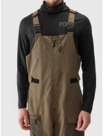 Pánske snowboardové nohavice s trakmi 4FAW23TFTRM346-81S hnedé - 4F Pánske snowboardové nohavice s trakmi 4FAW23TFTRM346-81S hnedé - 4F