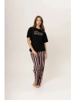 Dámske pyžamo 160/073 čierne s potlačou - Karol