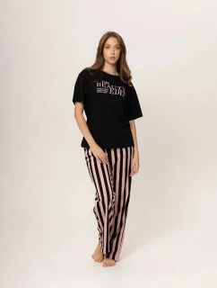 Dámske pyžamo 160/073 čierne s potlačou - Karol