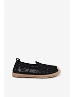 Dámske čipkované espadrilky z látky Black Candessa Dámske čipkované espadrilky z látky Black Candessa