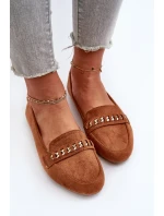 Lesklé dámske mokasíny s retiazkou Camel Aredilla