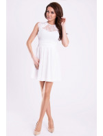 Dámske spoločenské šaty s rozšírenou sukňou EMAMODA biele - Biela / S - YNS