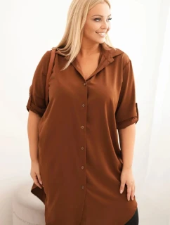 Dámske košeľové šaty hnedé - Kesi