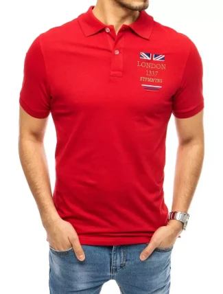 FashionStreet červené vyšívané polo tričko PX0432