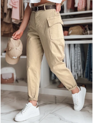 Dámske cargo nohavice GOTRENDI béžové FashionStreet UY2525 Dámske cargo nohavice GOTRENDI béžové FashionStreet UY2525