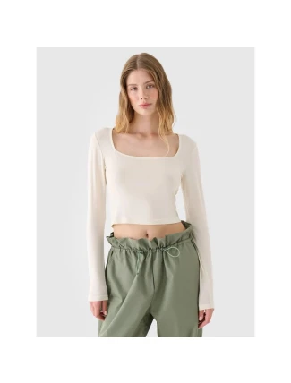 Dámske hladké tričko s dlhým rukávom 4F 4FRSS24TLONF499-11S