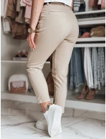 Dámske bavlnené slim fit nohavice s opaskom TAIRONIK tmavo béžové FashionStreet UY2545 Dámske bavlnené slim fit nohavice s opaskom TAIRONIK tmavo béžové FashionStreet UY2545