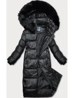 Čierna prešívaná zimná bunda s kapucňou Way Mode (9837#)