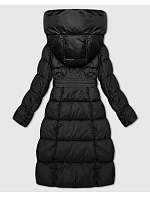 Dlhá hrubá zimná bunda s prúžkom Minority Black (P3-6033-1) Dlhá hrubá zimná bunda s prúžkom Minority Black (P3-6033-1)