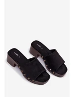 Dámské sandály na klíně s zlatými přezkami Černé Davessa