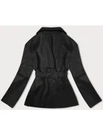 Čierny krátky trenčkot z ekologickej kože J Style (11Z8102) Čierny krátky trenčkot z ekologickej kože J Style (11Z8102)