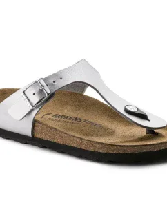 Dámske žabky Birkenstock Gizeh Birko-Flor slim silver (0043853)