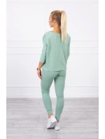 Sada s potlačou Queen tmavo mätová