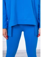 Súprava s oversize blúzkou nevädzovej modrej farby