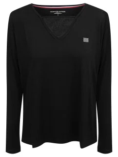 Dámske tričko s dlhým rukávom UW0UW01981-BEH - Tommy Hilfiger