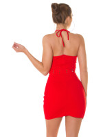 Sexy KouCla Neckholder Party Mini Dress + studs