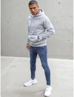 Pánska svetlosivá mikina FashionStreet BX5481 Pánska svetlosivá mikina FashionStreet BX5481
