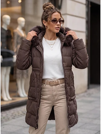 Dámska zimná prešívaná bunda s kapucňou, fialová, FashionStreet TY5822 Dámska zimná prešívaná bunda s kapucňou, fialová, FashionStreet TY5822