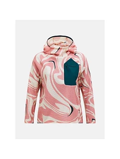 Dámska mikina PEAK PERFORMANCE W Freelight Aop Polartec Alpha Hood, ružová farba