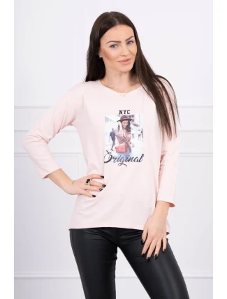 Blúzka s potlačou Original powder pink Blúzka s potlačou Original powder pink