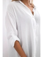 Bavlnená mušelínová košeľa biela Bavlnená mušelínová košeľa biela