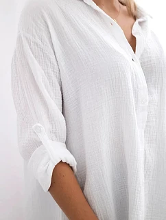 Bavlnená mušelínová košeľa biela