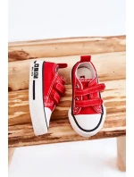 Dětské látkové tenisky se suchým zipem BIG STAR KK374076 Červená Dětské látkové tenisky se suchým zipem BIG STAR KK374076 Červená