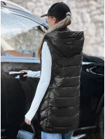 Dámska prešívaná vesta s kapucňou čierna FashionStreet TY5259 Dámska prešívaná vesta s kapucňou čierna FashionStreet TY5259