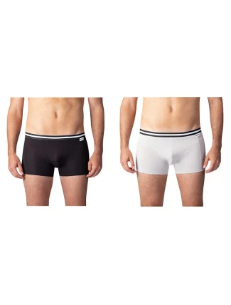 Dvojité balenie bavlnených boxeriek COTTON STRETCH BOXER 2x - BELLINDA - čierne