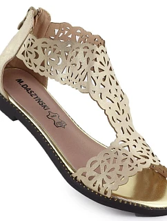 Dámske azúrové sandále platinum gold M.Daszynski MR24148-2