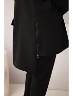 Dámsky bavlnený set s mikinou a nohavicami v čiernej farbe Plus Size Dámsky bavlnený set s mikinou a nohavicami v čiernej farbe Plus Size