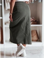 Džínsová maxi sukňa s rozparkom MIDIWAY zelená FashionStreet CY0489 Džínsová maxi sukňa s rozparkom MIDIWAY zelená FashionStreet CY0489