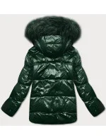 Dámska maľovaná prešívaná bunda Dark Green (7697)