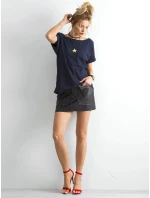 Základné tričko s výstrihom Feel Good navy blue (4662-37P) Základné tričko s výstrihom Feel Good navy blue (4662-37P)