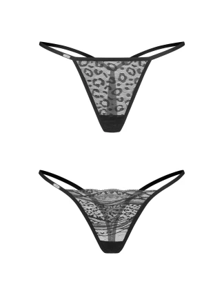 Dámske sexy tangá Clara 2-Pack black - Obsessive