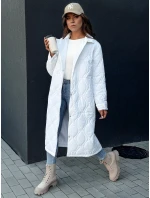 Dámsky prešívaný dlhý kabát TRENDIFY biely FashionStreet TY4380