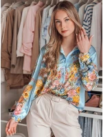 Dámske kvetinové oversize tričko BLOSSIVA modré FashionStreet DY0466 Dámske kvetinové oversize tričko BLOSSIVA modré FashionStreet DY0466