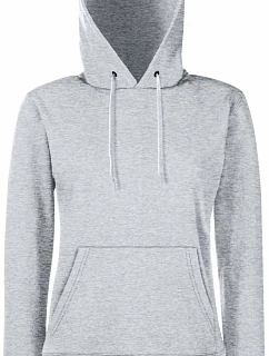 Fruit of the Loom Classic Lady-Fit Hooded Sweat Dámska mikina s kapucňou 16.2038 heather grey