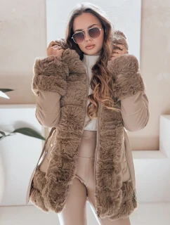 CITYGLANCE dámska zimná bunda s ťavou kožušinou FashionStreet TY5046