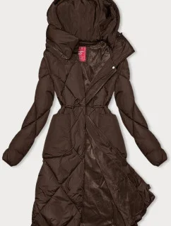 Zimná bunda s golierom hnedá (LHD-23021)