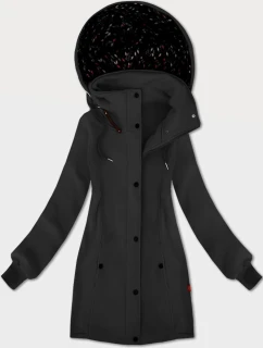 Dámska mikina LHD so stojacím golierom a kapucňou v grafitovej farbe (AMG-171)