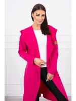 Dlhá pláštenka s kapucňou fuchsiová