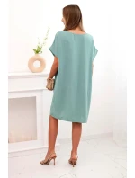 Šaty s vreckami tmavá mäta