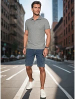 Pánska polokošeľa s nášivkou šedá FashionStreet PX0626 Pánska polokošeľa s nášivkou šedá FashionStreet PX0626